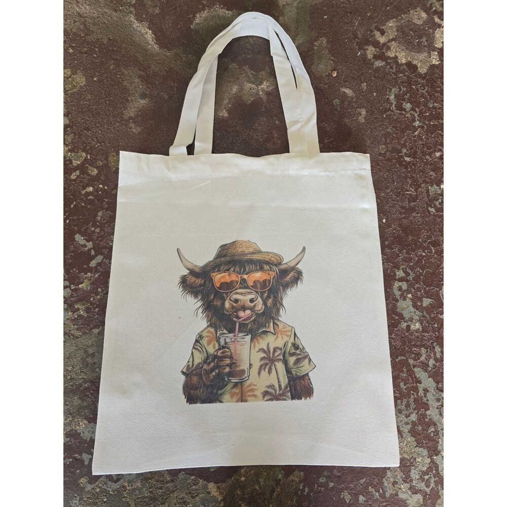 Highland Cow Tote Bag Summer